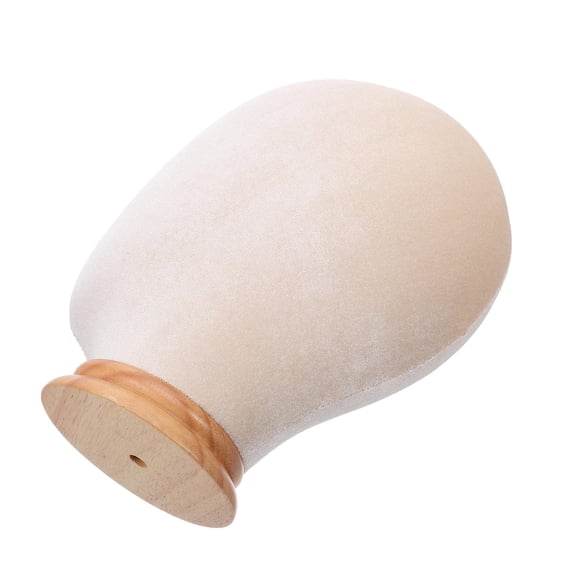 LOLIPPYY Beige Vertical Hat Stand with Wooden Base for Tabletop Display
