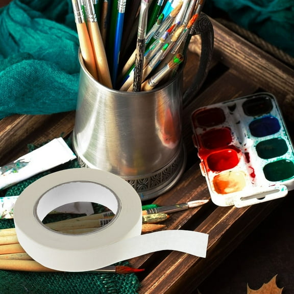 LOLIPPYY Beige Painter Masking Tape Roll - Tearable, Writable for Art Projects, Painting, and Car Spray Applications