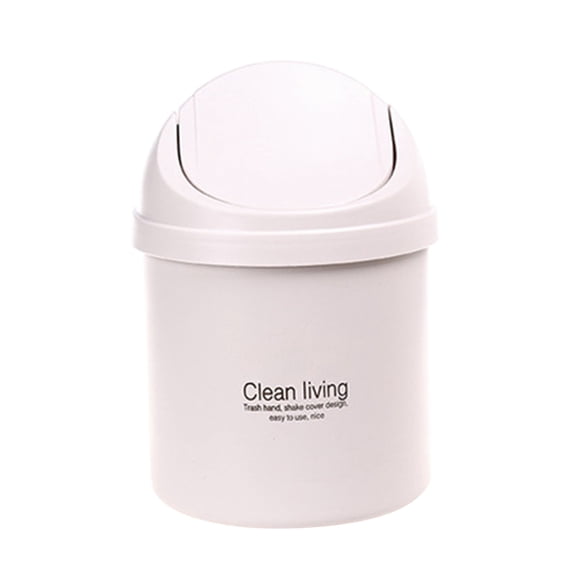LOLIPPYY Beige Plastic Waste Container PP Material Small Garbage Box for Organizing Receipts and Small Items