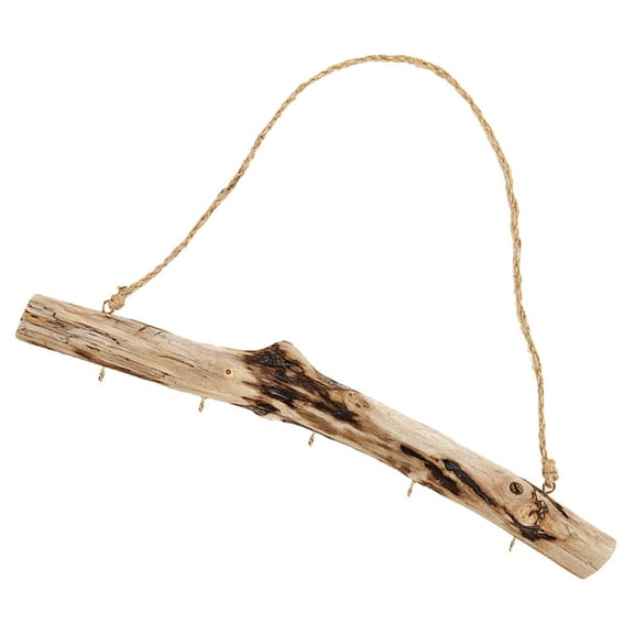 LOLIPPYY Beige Synthetic Wood Wall Hanger Jewelry Organizer for Home Use Necklace Holder and Earring Display 12.5 Inches