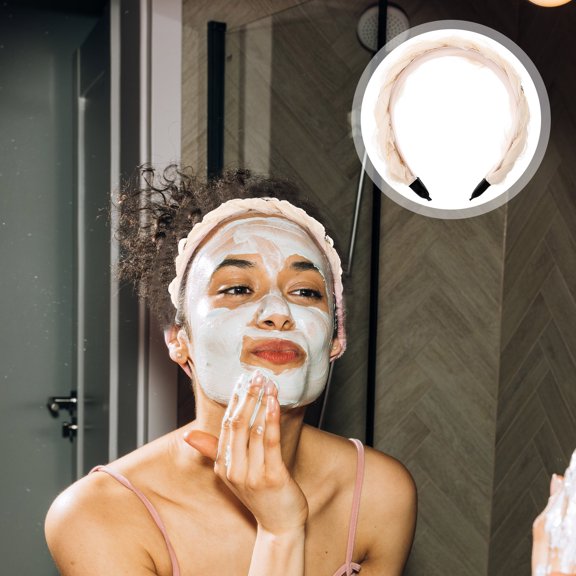 LOLIPPYY Beige Wide Headband Womens Fashionable Fabric Hairband for Decorative and Practical Use