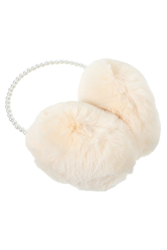 Beige Winter Earmuff Plush Ear Warmer with Durable Material for Stylish Cold Weather Comfort