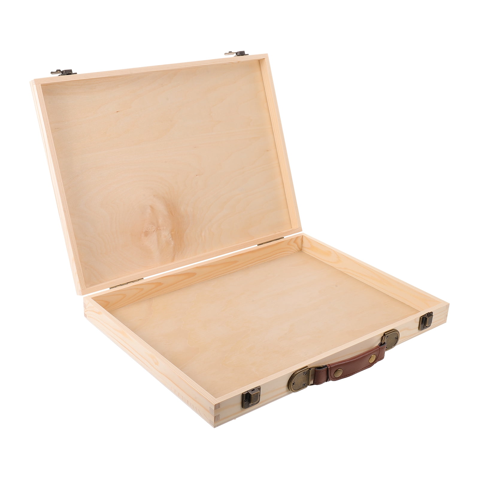 LOLIPPYY Beige Wooden Photo Storage Box with Lid for Scrapbooking and Desktop Decorative Use