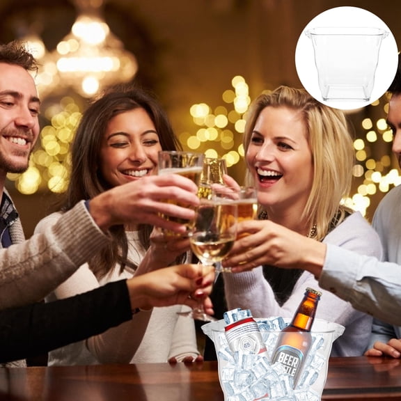 LOLIPPYY Beverage Cooler Bucket Wine Bucket Transparent Acrylic Ice Storage 1Pcs