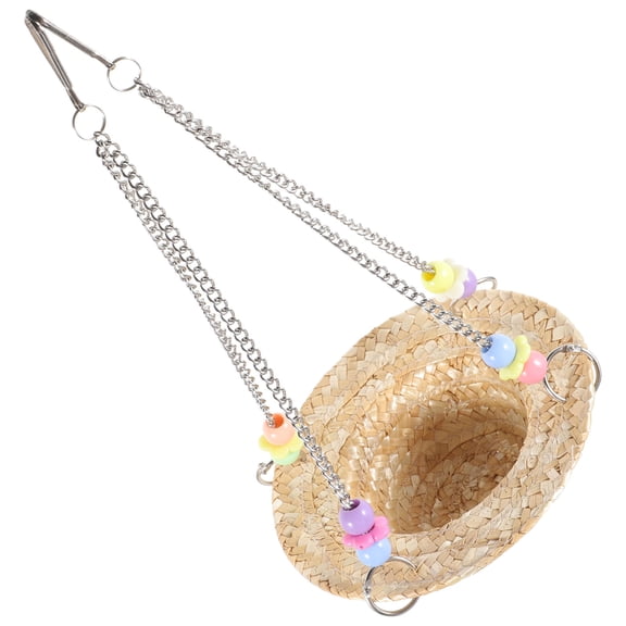 LOLIPPYY Bird Accessories Straw Weaving Toy for Cockatiel 1Pcs