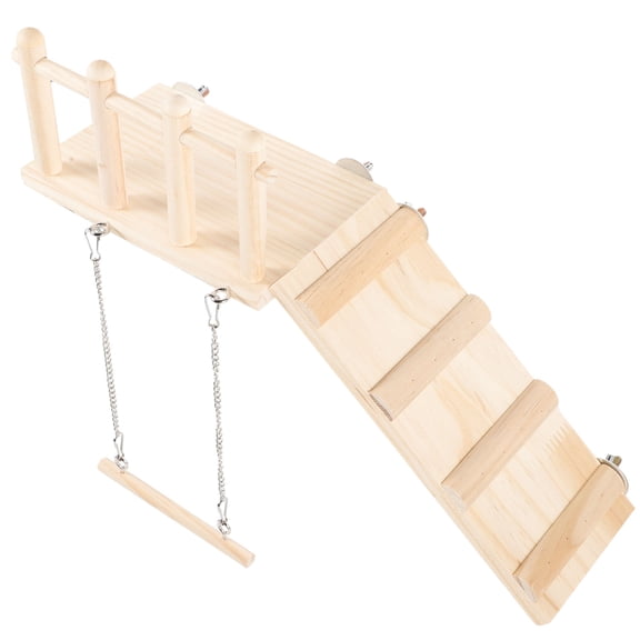 LOLIPPYY Bird Ladder Pet Birds Wooden Climbing Natural Look Beige 1Pcs