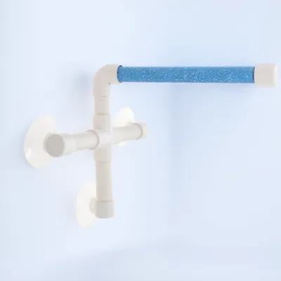 LOLIPPYY Bird Perch Stand Toy Suction Cup For Parrots Plastic White Paw Grinding 1Pack