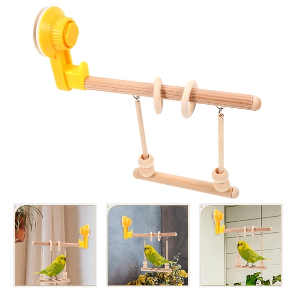 LOLIPPYY Bird Perch Suction Cup Wood Multi 1Pack Training Playing Stand