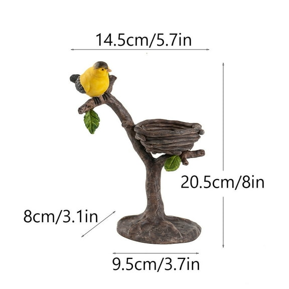 Bird Decorative Candle Stand Branch Candlestick Holder Tabletop Decorative Tealight Candle Stand For Halloween Christmas Home Dining Table Centerpiece Decor Dark Brown
