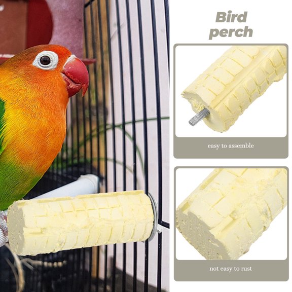 LOLIPPYY Bird Training Perch Stand Light Yellow Sturdy Platform Safe for Parrots and Cage Accessories