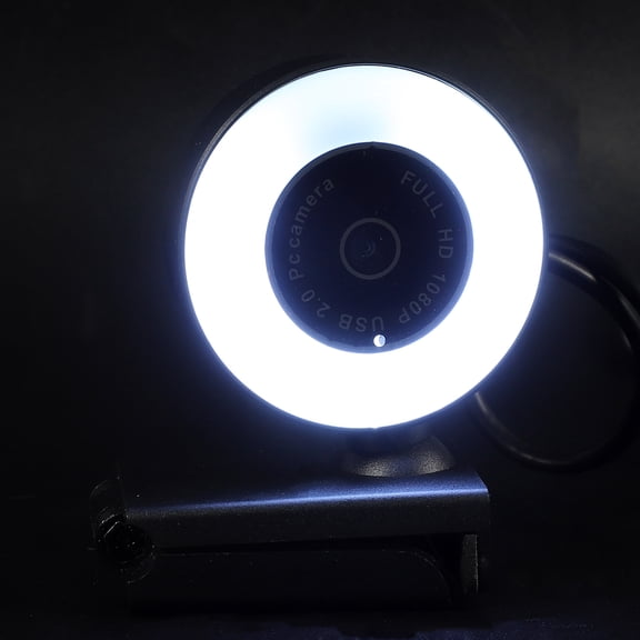 LOLIPPYY Black 1080P Webcam with Built-in Microphone, Noise Reduction, Adjustable Angle for Clear Video Calls