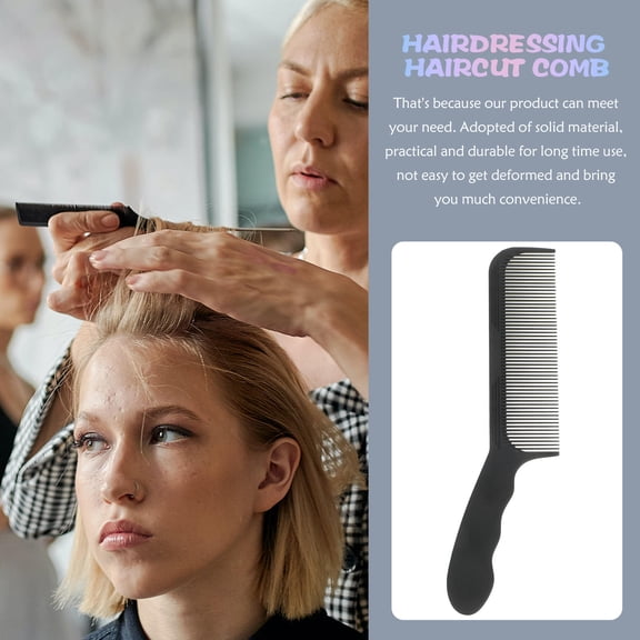 LOLIPPYY Black ABS Hair Cutting Comb Professional Parting Comb for Braiding and Styling Hairdressing
