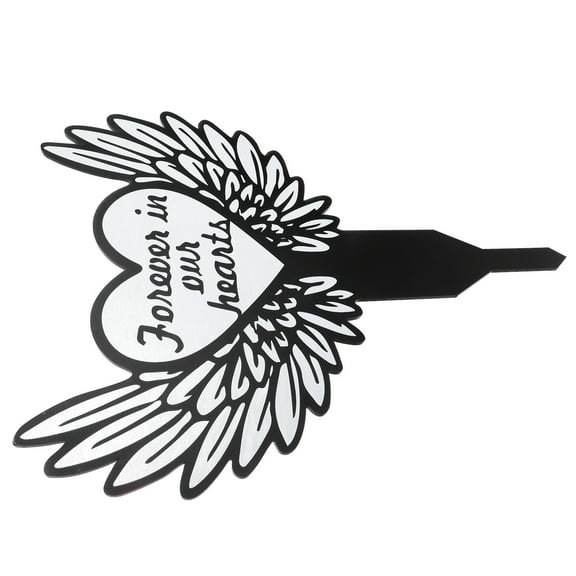 LOLIPPYY Black Acrylic Cemetery Cross Grave Stake Memorial Sign for Husband Garden