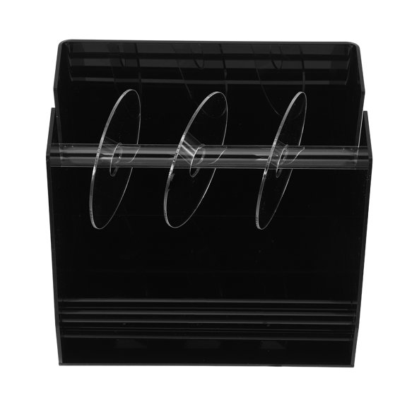 LOLIPPYY Black Acrylic Label Dispenser Stand for Office with Easy Assembly and Stable Structure