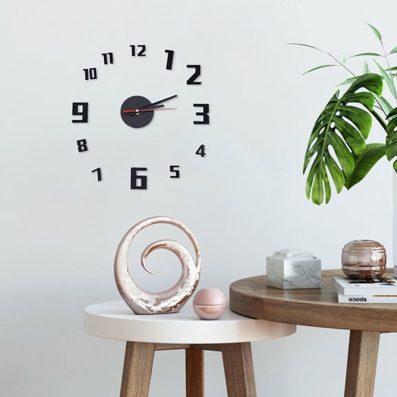 LOLIPPYY Black Acrylic Wall Clock with Silent Sweep Second Hand, Ideal for Meeting Rooms and Home Decor