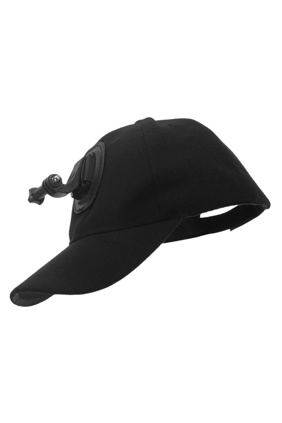 Black Action Camera Baseball Hat with Breathable Comfortable Cotton Design
