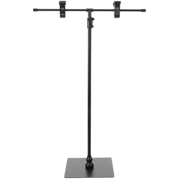 LOLIPPYY Black Adjustable Banner Holder Stand with Clips Retractable Poster Display Sign Stand