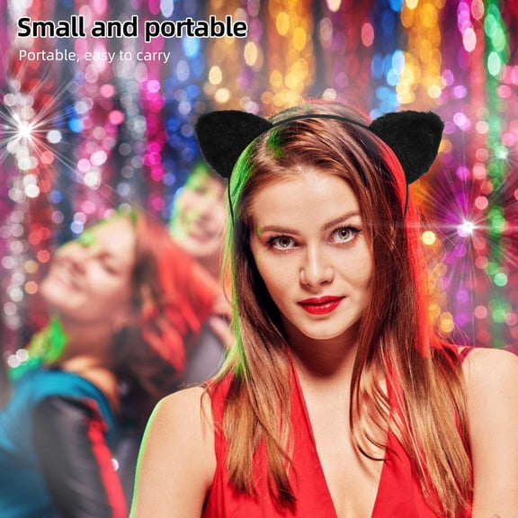 LOLIPPYY Black Animal Ears Headband for Makeup and Face Washing Soft Plush Material