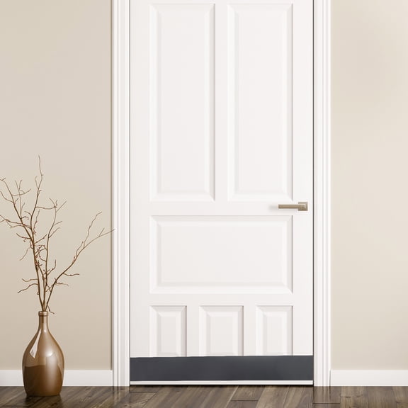 LOLIPPYY Black Brushed Stainless Steel Door Kickplate for Home Entry with Scratch Resistant Surface