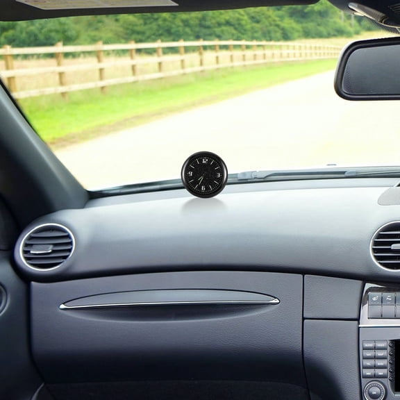 LOLIPPYY Black Car Dashboard Clock Zinc Alloy Compact Auto Clock with Stylish Luminous Display