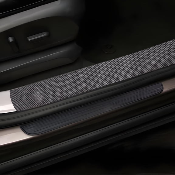 LOLIPPYY Black Carbon Fiber Car Door Protector Edge Guards Universal Car Door Step Sticker for Vehicle