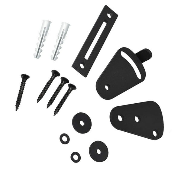 LOLIPPYY Black Carbon Steel Barn Door Lock, Easy to Install Privacy Lock for Bedrooms, Bathrooms, and Interior Doors