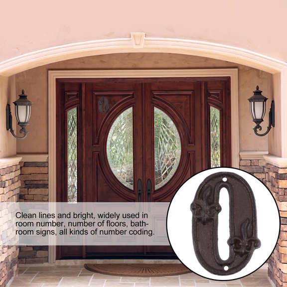 LOLIPPYY Black Cast Iron Room Gate Number with Vintage Design and Mounting Hardware Included