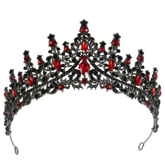 LOLIPPYY Black Crystal Wedding Crown Headpiece with Comfortable Fit and Timeless Design for Bride