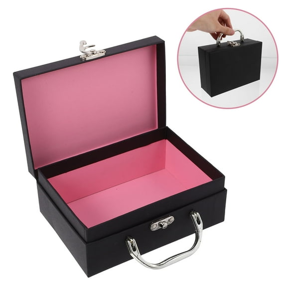 LOLIPPYY Black Desktop Storage Box Paper Suitcase for Daily Use Lightweight Carrying Box