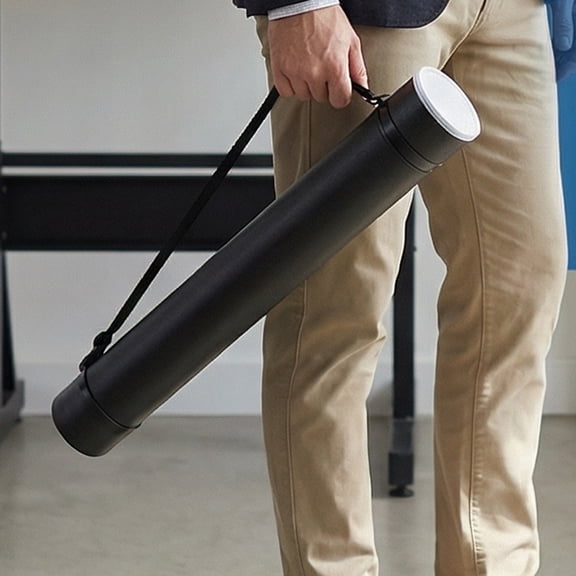 LOLIPPYY Portable Telescoping Poster Tube with Adjustable Strap for Safe Artwork and Document Storage and