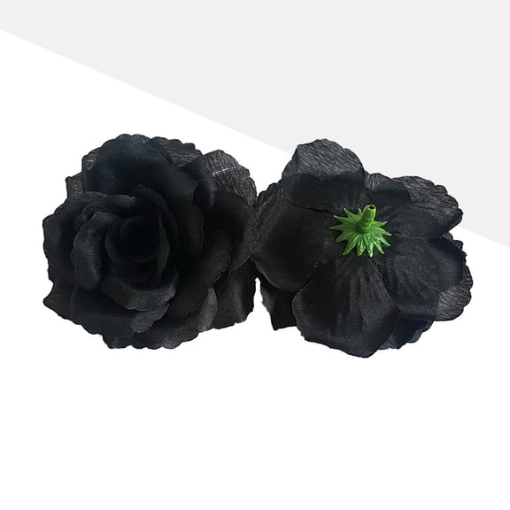 LOLIPPYY Black Faux Flowers Silk Decoration for Wedding Bouquets 20Pcs