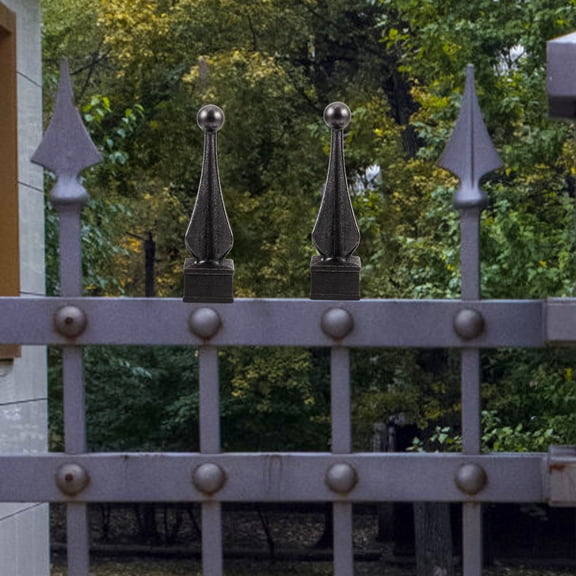 LOLIPPYY Black Metal Decorative Fence Finial, European Style Outdoor Garden , Elegant Design, 1 Piece Construction