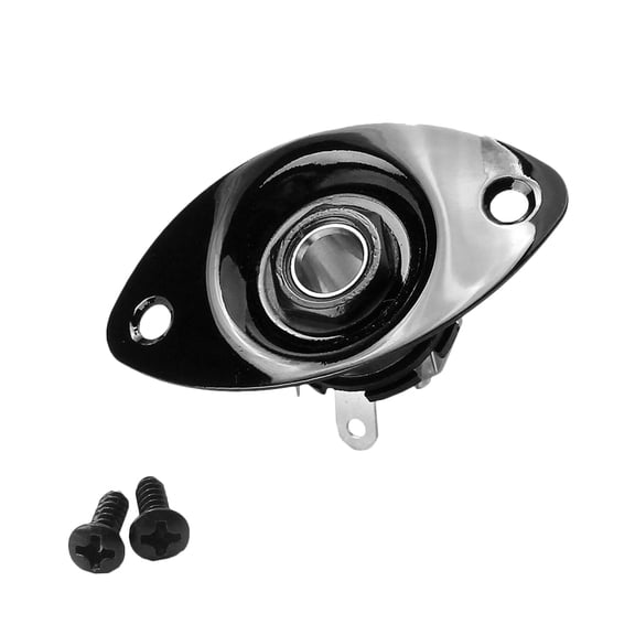 LOLIPPYY Black Guitar Jack Socket with Nickel Plated Iron and Copper Durable for Electric Guitar Use
