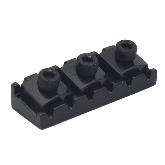 LOLIPPYY Black Guitar Tremolo System Bridge Locking Nut with Double Lock and Adjustable String Height