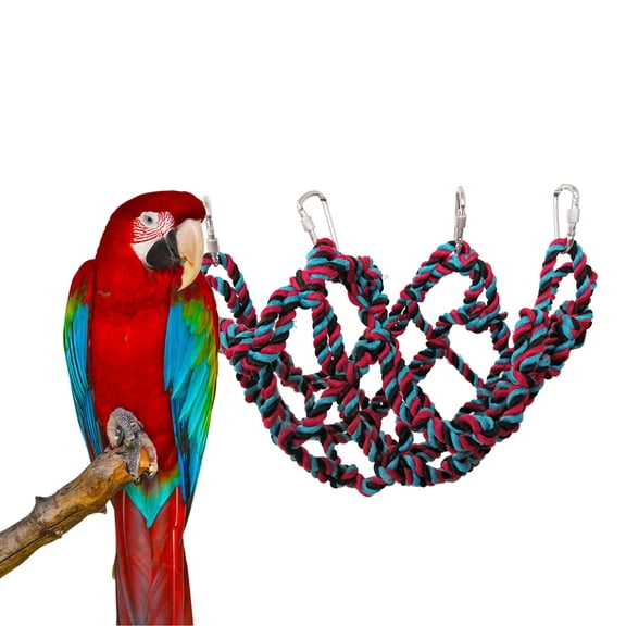 LOLIPPYY Black Hammock Net for Small Animals with Polyester Rope and Metal Clips for Climbing Exercise