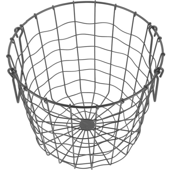 LOLIPPYY Large Black Metal Firewood Storage Basket with Wire Frame and Carry Handle for Indoor Outdoor Use