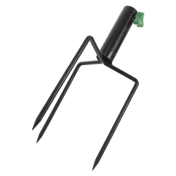 LOLIPPYY Black Metal Flagpole Ground Anchor for Patio Umbrella and Garden Flagpole Stability