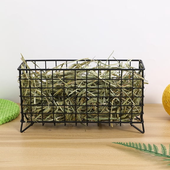 LOLIPPYY Black Metal Rabbit Feeder Holder for Cage Suitable for Small Animals Durable Iron Design