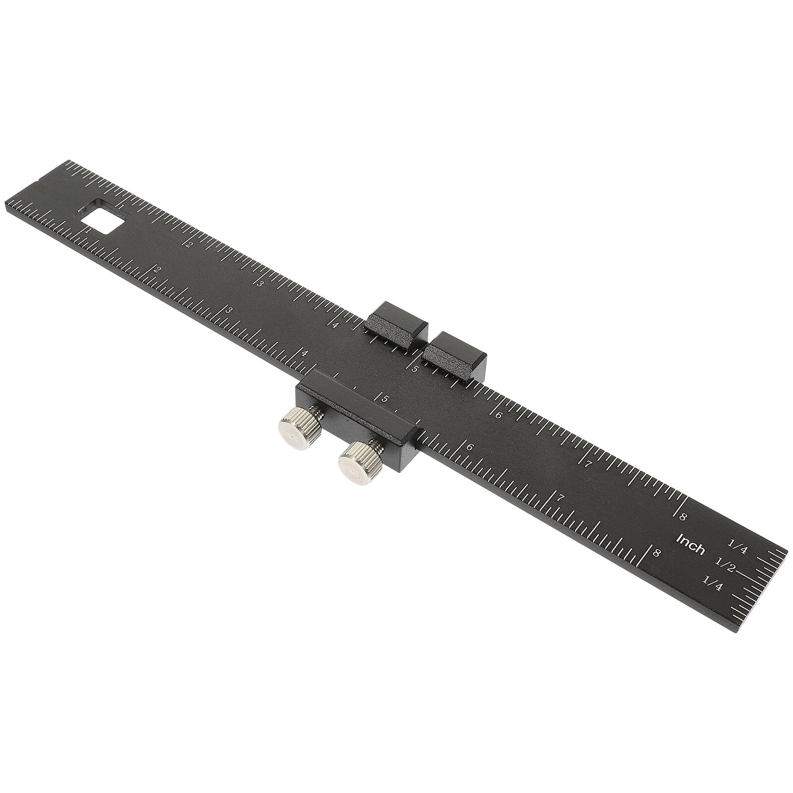 LOLIPPYY Black Metal Slide Ruler with Stoppers for Accurate Measuring ...