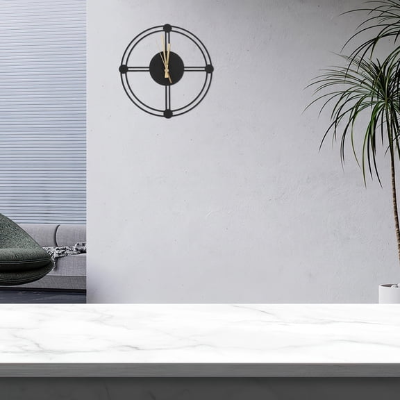 LOLIPPYY Black Metal Wall Clock Rectangle Design Weatherproof Silent Analog Clock for Indoor and Outdoor Decor