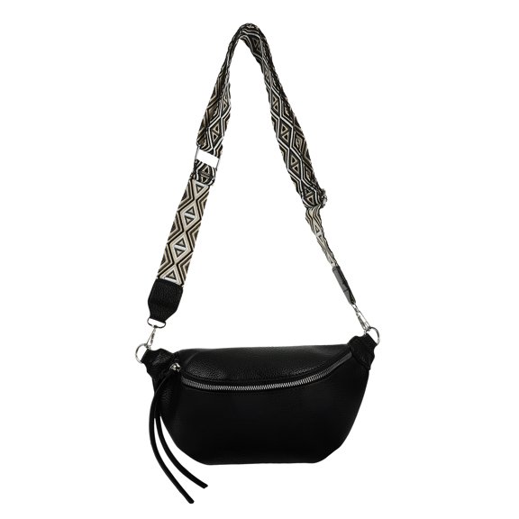 LOLIPPYY Black Multipurpose Chest Bag for Men with Smooth Zipper and Organized Storage Pockets