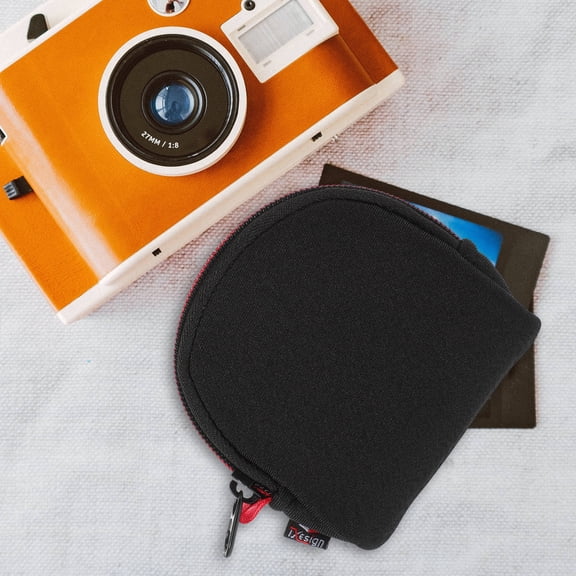 LOLIPPYY Black Neoprene Outdoor Lens Pouch Portable Camera Filter Case with Mesh Storage