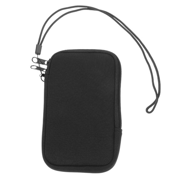 LOLIPPYY Black Neoprene Phone Pouch with Strap and Zipper Multi Functional Cell Phone Sleeve for Running