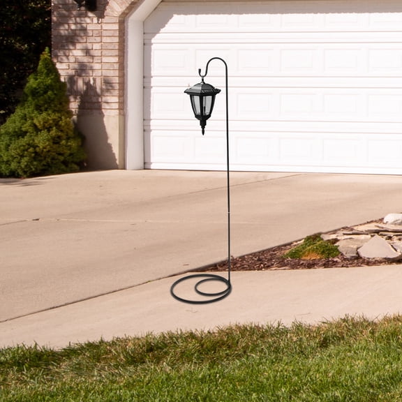 LOLIPPYY Black Outdoor Shepherd Hook for Garden Decoration with Sturdy Iron Ground Stake