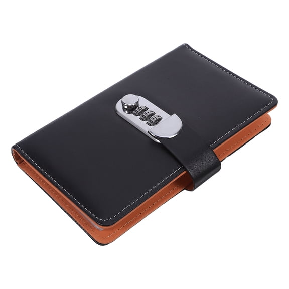 LOLIPPYY Black Password Organizer Book with Combination Lock, Money Saving Journal for Office and Home Use