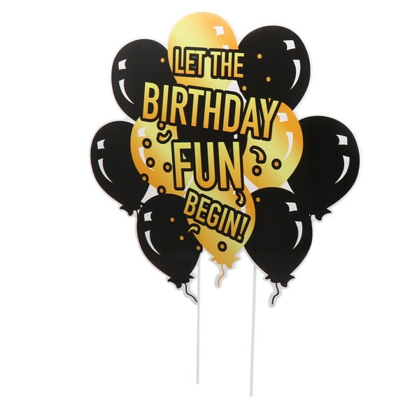 LOLIPPYY Black Plastic Birthday Yard Sign Durable Lawn Decoration for Indoor Outdoor Use 12 x 18 Inches