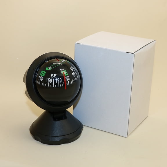 LOLIPPYY Black Plastic Car Compass Ball with Adhesive for Daily Use and Easy Adjustment