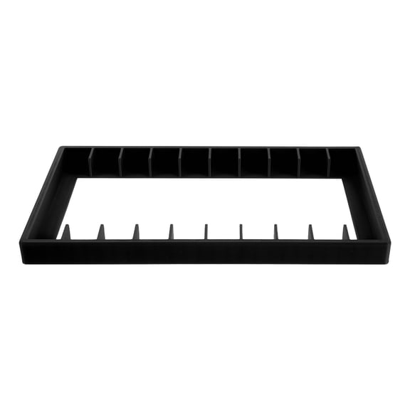 LOLIPPYY Black Plastic Cassette Tape Storage Organizer with Multiple Compartments for Audio Tape Collection and Easy Access