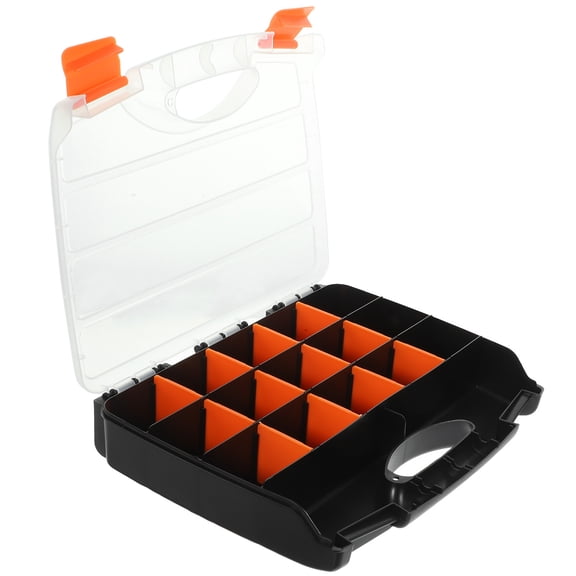 LOLIPPYY Black Plastic Electronic Component Organizer for Storage with Large Capacity and Easy Carry, 12 Compartments