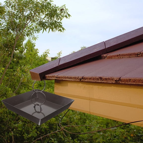 LOLIPPYY Black Plastic Rain Chain Basin for Balcony and Garden Durable Home Rain Holder